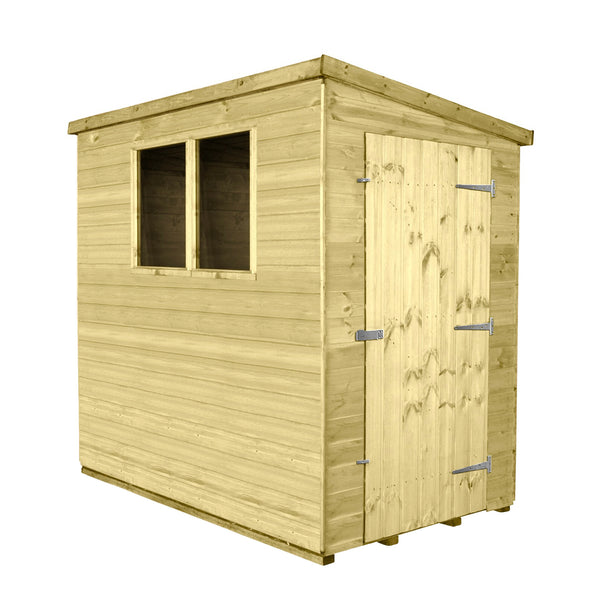 7x4 Superior Tall Pent Shed, Door Gable Right – Atlas Sheds