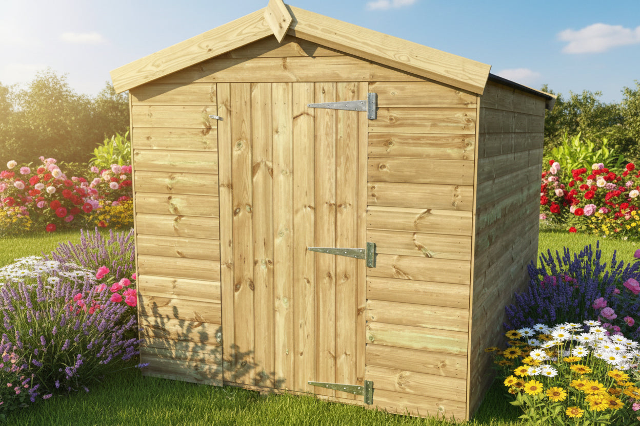 8x6 Tanalised apex shed No windows – Atlas Sheds